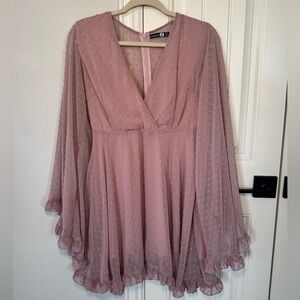 Boohoo Blush Pink Chiffon Dress
